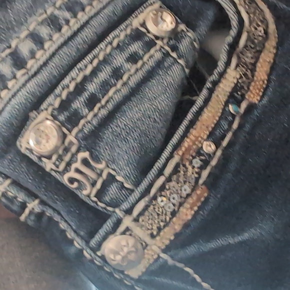 Miss Me Blue Boot Cut Jeans with Embellished Pockets 29 X 32 - Picture 9 of 10